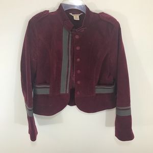 Sundance Burgundy Red Military Jacket Blazer